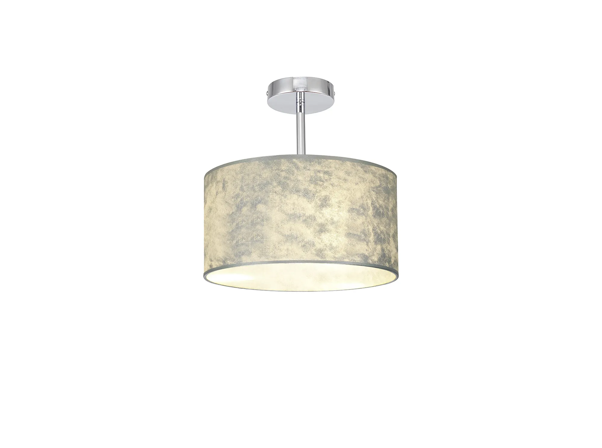 DK0782  Baymont 30cm Semi Flush 1 Light Polished Chrome, Silver Foil
